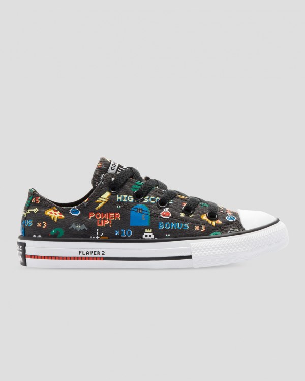 Converse Chuck Taylor All Star Gamer Print Sort Sko Danmark - Converse Lave Sneakers Børn - 32079YQK